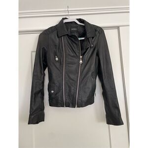 Doma Double Zip Genuine Leather Moto Jacket